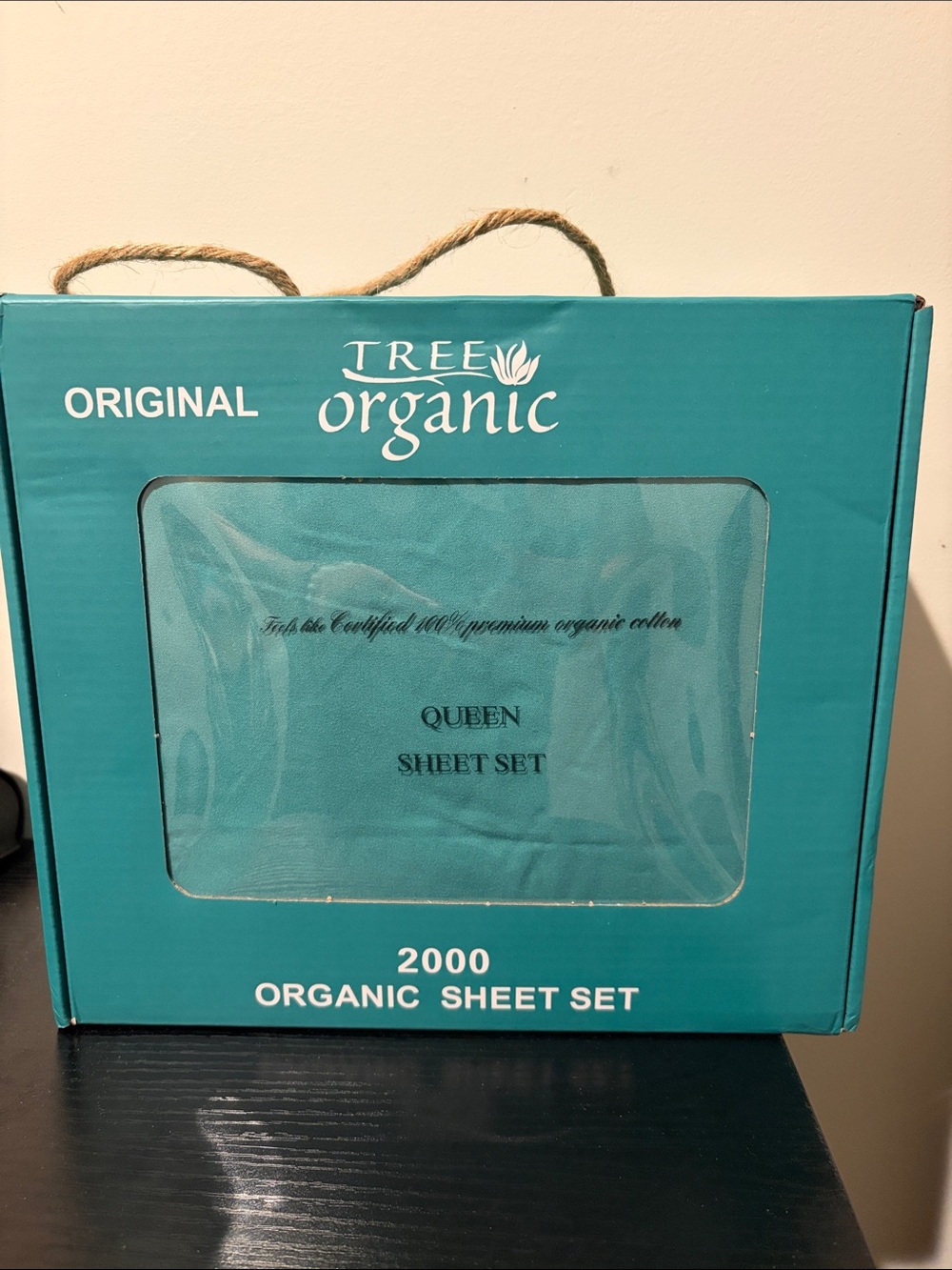 Queen bedroom bedding sheet set organic - teal blue green